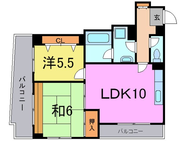 パインハイツ西芦屋の物件間取画像